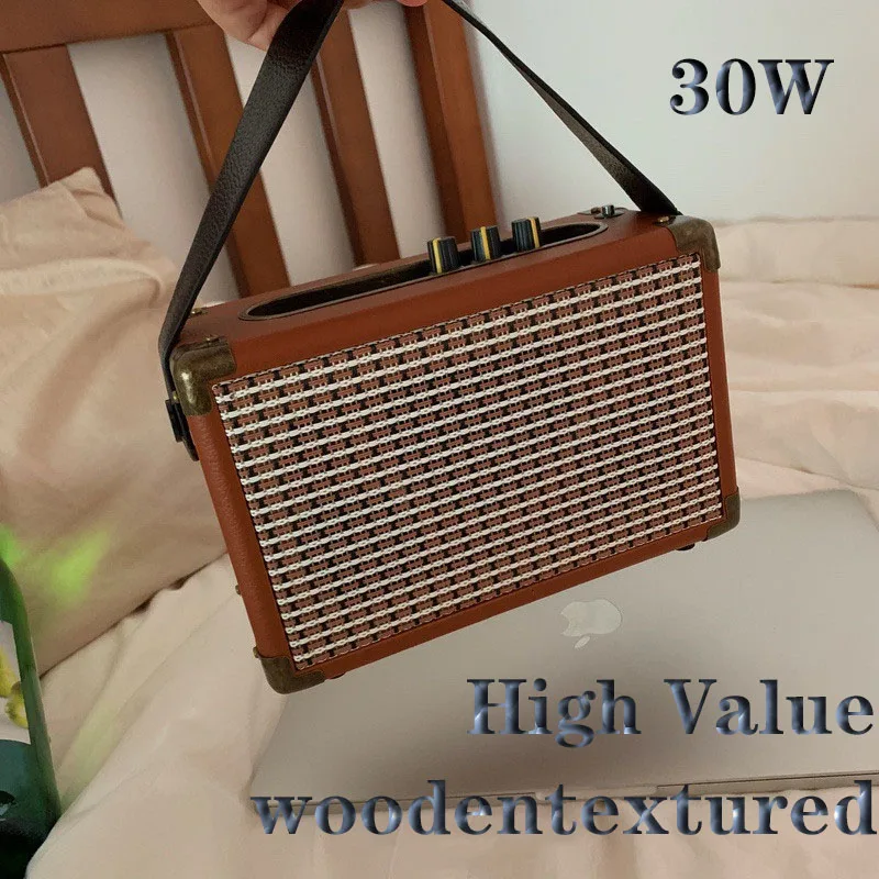 

30W Portable Outdoor Bluetooth Speaker High Value Radio Soundbox Home Retro Soundbar HiFi Stereo Computer Subwoofer Music Audio