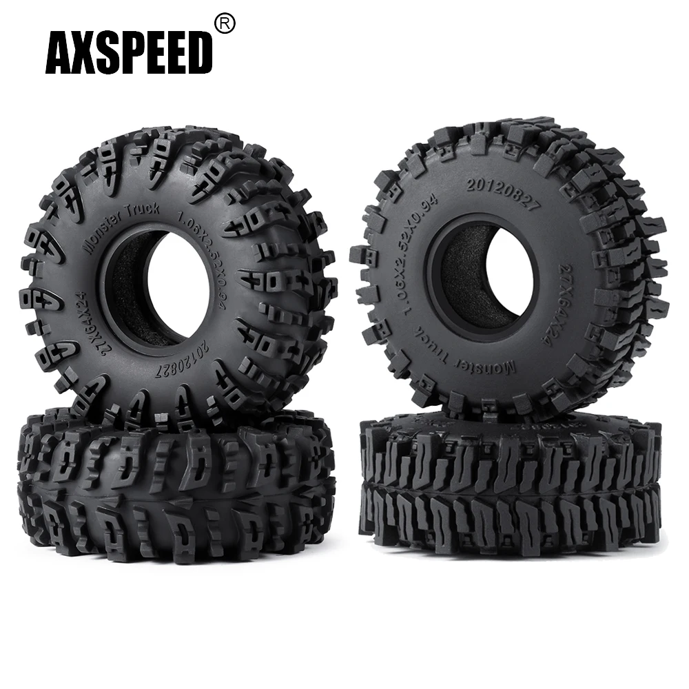 Резиновые Колесные шины AXSPEED 64*24 мм/27 мм Swamper Для вездехода Axial SCX24 1/24 TRX-4M 1/18 детали