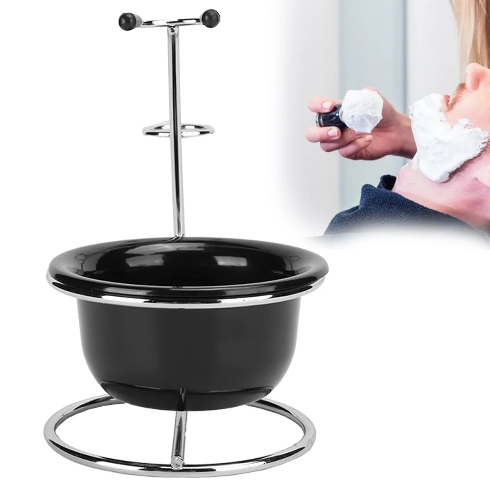 

Профессиональная металлическая подставка для бритья, держатели, пенообразующая чаша для мыла, набор инструментов для бритья бороды, Мужска...