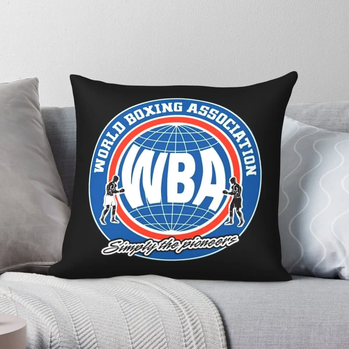 

World Boxing Association Pillowcase Polyester Linen Velvet Pattern Zip Decor Throw Pillow Case Car Cushion Case 18"