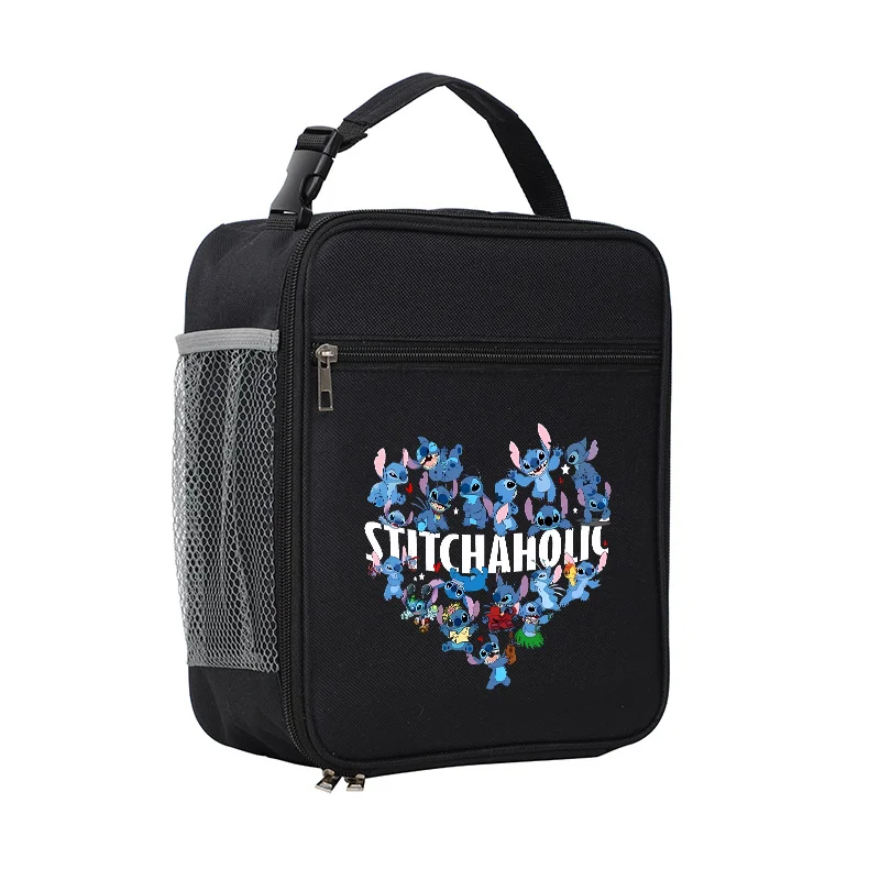 Disney Lunch Bag Stitch Strap Handle Cooler Box Portable Food Work Student Thermal Fridge Picnic Pack