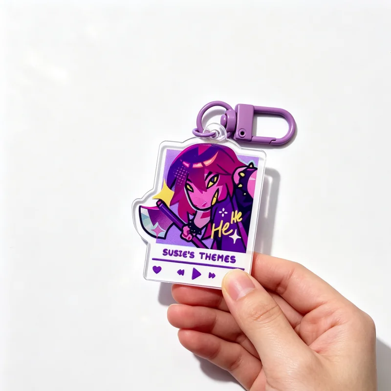 Акриловый брелок De1tarune Kris Susie с персонажем игры, музыкальным плеером и фоторамкой, подвеска для рюкзака, подарок для фанатов игр (art.: 3920dc4bd0757) - 3920dc4bd0757