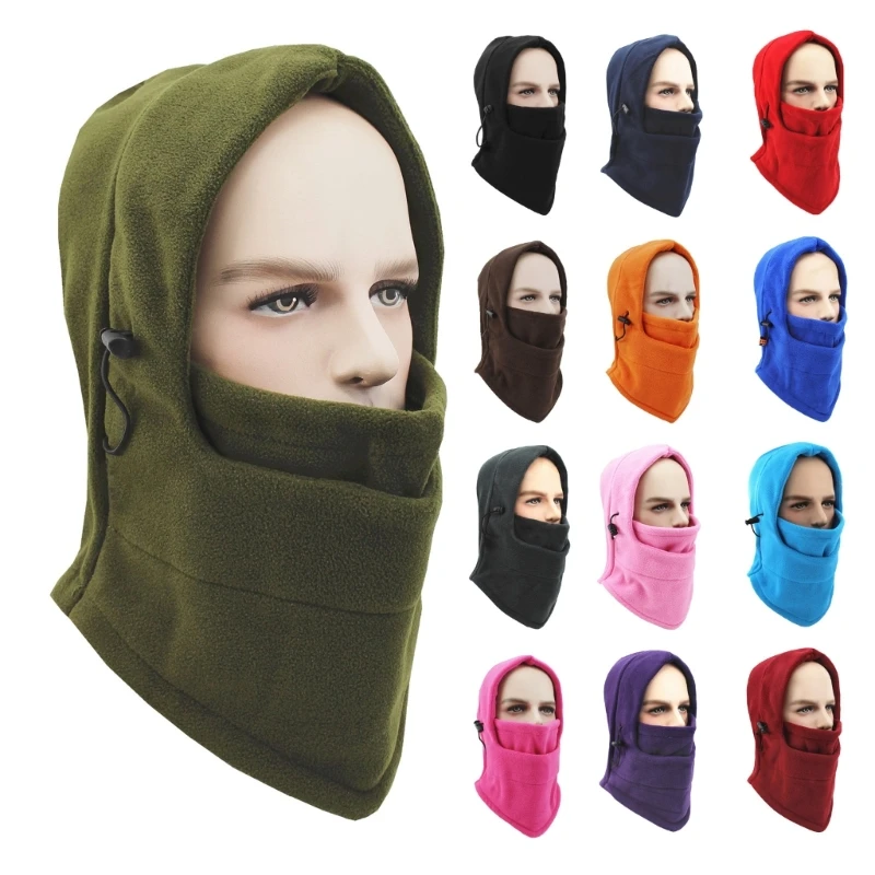 

Unisex Adult Winter Fleece Balaclava Hat Men Women Cycling Ski Face Cover Neck Scarf Beanie Hat Outdoor Solid Warm Windproof Cap