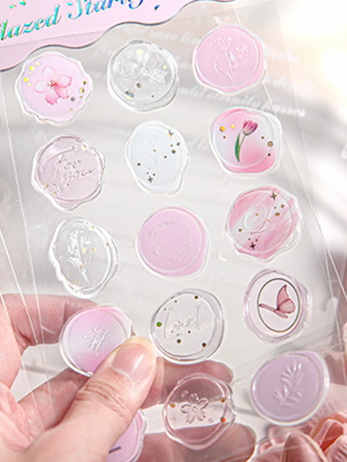 Цельные Розовые Наклейки В Форме Слезы Для Подарочной Упаковки Позолоченные Со