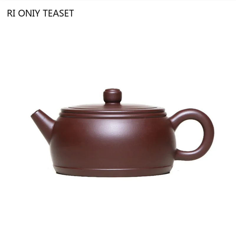 

210ml Chinese Yixing Raw Ore Zhu Mud Tea Pot Ball Hole Filtration Kettle Handmade Purple Clay Teapots Zisha Teaware Supplies