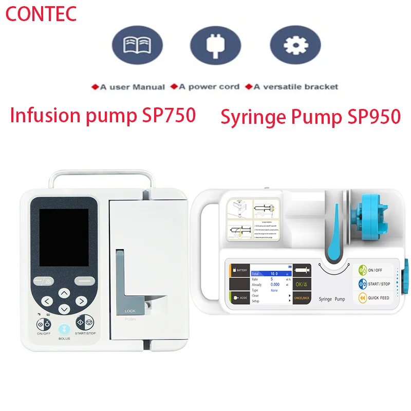 

CONTEC Brand Syringe Pump Infusion pump SP750 / SP950 LCD real-time Alarm Rechargable battery（Human or Veterinary Use)