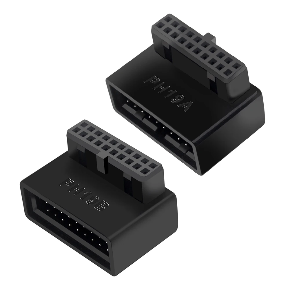 Адаптер для разъема материнской платы компьютера USB 3,0 19P/20P 90 градусов настольный конвертер аксессуары для настольного компьютера