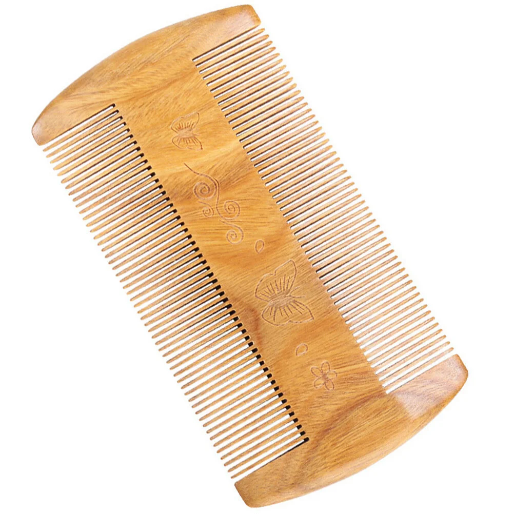 

Green Sandalwood Beard Comb For Men Straightener Men Travel Pocket Combs Carved Styling Grooming Wooden Mens Hair Sized