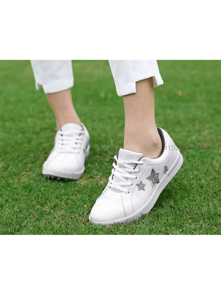PGM Women Golf Shoes Leisure Fixed Nail Waterproof Sneakers Women Non-Slip Small White Girls Sports Shoes XZ113