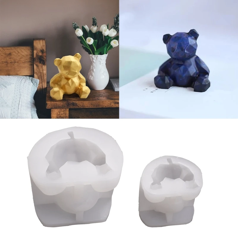 

3D Bear Candle Epoxy Resin Mold Soap Plaster Silicone Mould DIY Crafts Handmade Home Ornaments Casting Tools