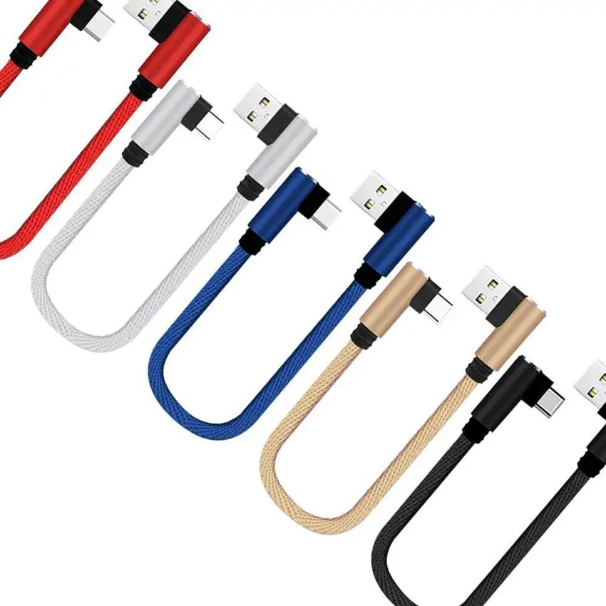 

25cm USB to Type C Short Charging Cable Elbow 90 Degree USB C Micro USB Cable 2A Fast Charging