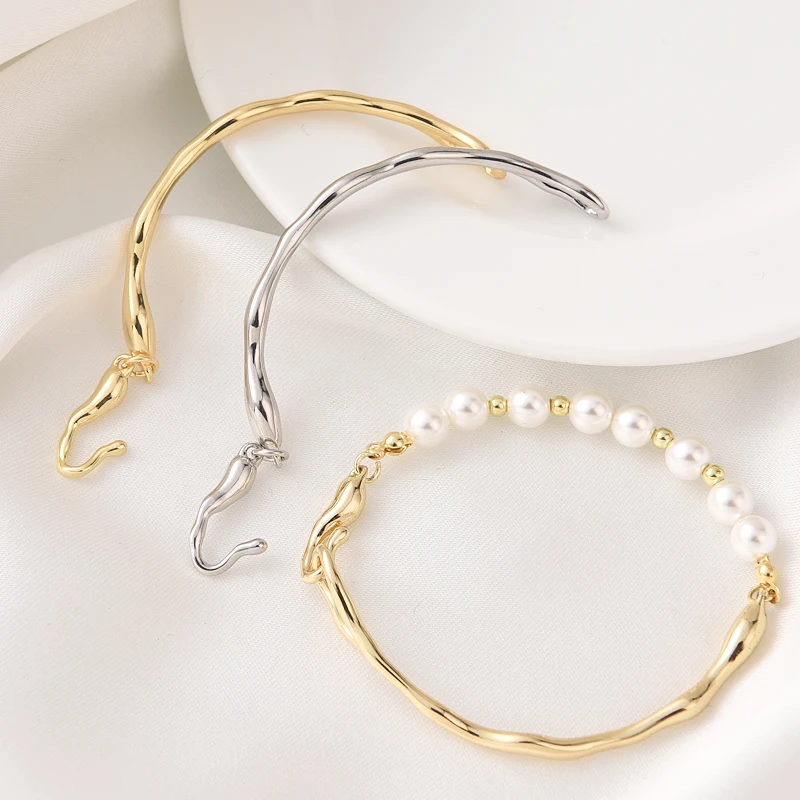 

1PCS Gold Filled Half Round Bracelet Accessories DIY Handmade Jewelry Jewelry Pearl Bracelet Bracelet Materials Accessories