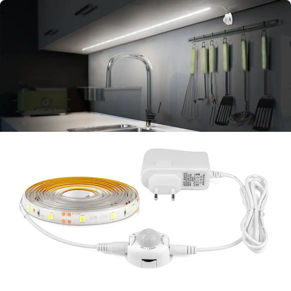 

Waterproof PIR Motion Sensor LED Lights Movement Detection Control Bed Lamp Kitchen Cabinet Wardrobe Decor 220V 110V To DC 12V