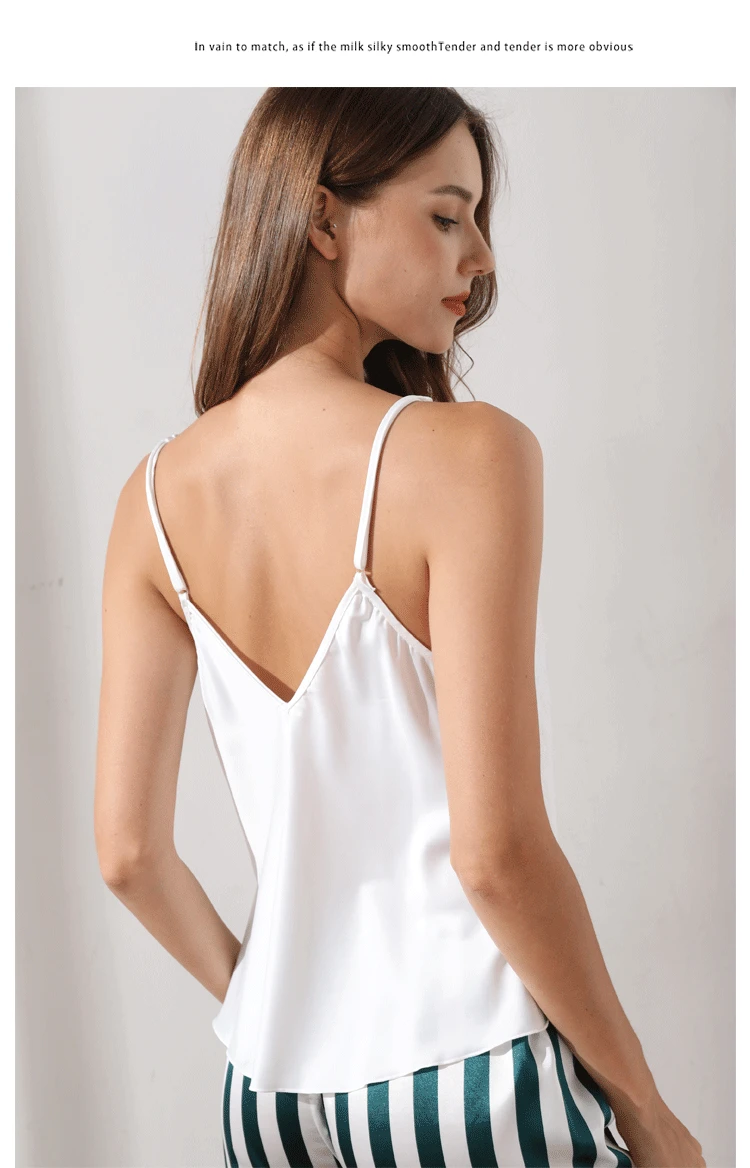 Summer Pajamas Set Women's 2 Pieces Pajama Suits Silk Satin Nightwear 2022 Home Clothes Sexy Lace Cami Top and Pants Sleepwear