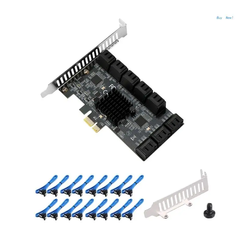 

Expansion Card III Adapter PCIE 4X To 16 Ports SATA3.0 Expansion Card