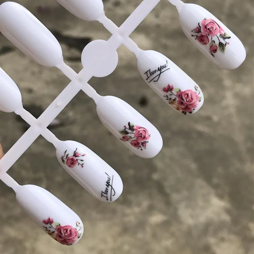 Стикер s наклейка для ногтей несколько стилей переноса воды красивые цветочные