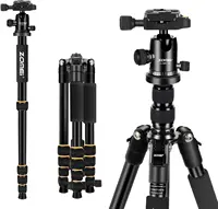ZOMEI Q666 Aluminum Portable Tripod with Ball Head Heavy Duty Lightweight Professional Compact Travel for DSLR Digital Camera