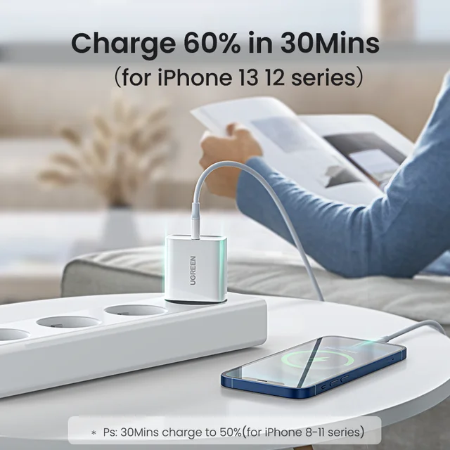 UGREEN Quick Charge 4.0 3.0 QC PD Charger 20W QC4.0 QC3.0 USB Type C Fast Charger for iPhone 14 13 12 8 Xiaomi Phone PD Charger 2
