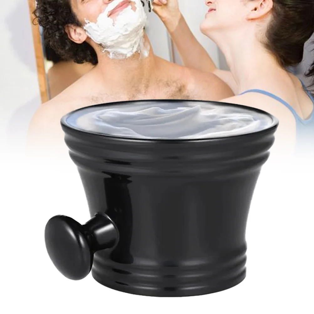 

Shaving Bowl Shaving Bowl With Round Handle for Men Care (Black)