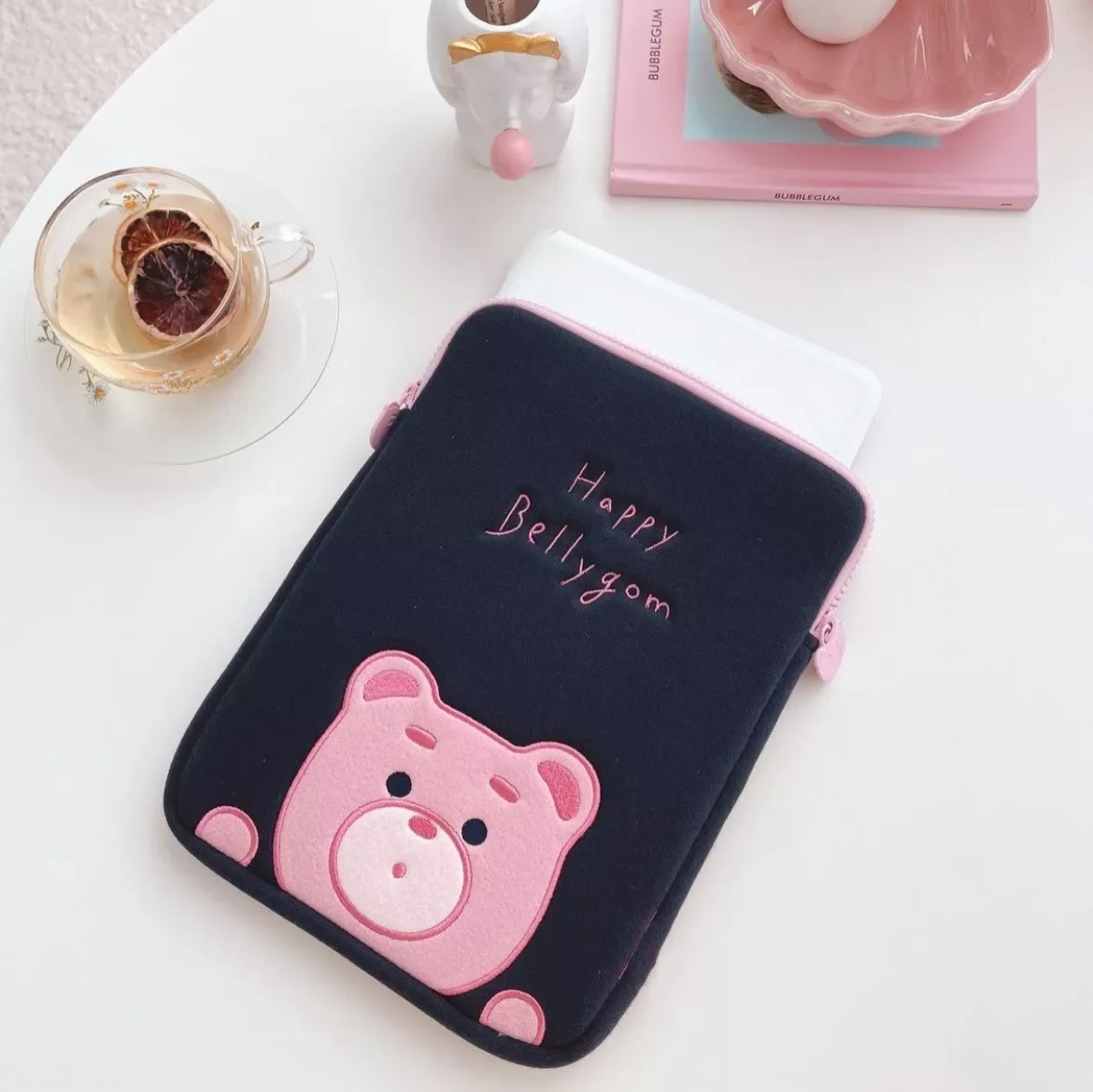 

Pink Bear Laptop Tablet Bag For Ipad Pro 9.7 10.9 11 12.9 Air 4 Protective Case 13 15 Inch Notebook Cover Macbook Sleeve Pouch