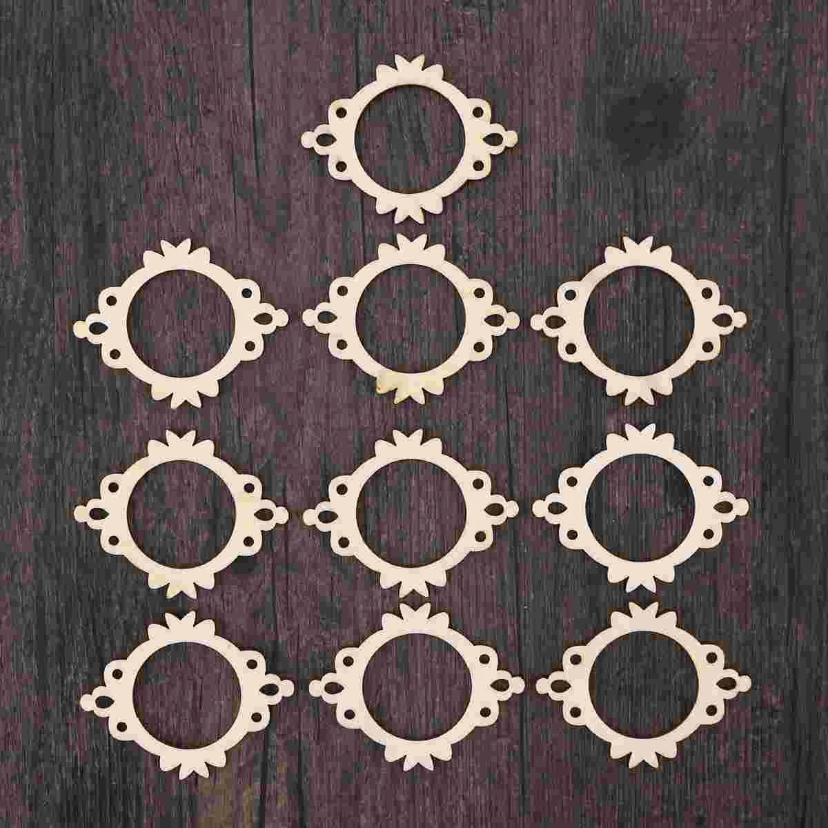

Wood Wooden Unfinished Pieces Photo Frames Decoration Mini Craft Framecutouts Cutout Discs Diy Blank Wedding Lace Crafts Vintage