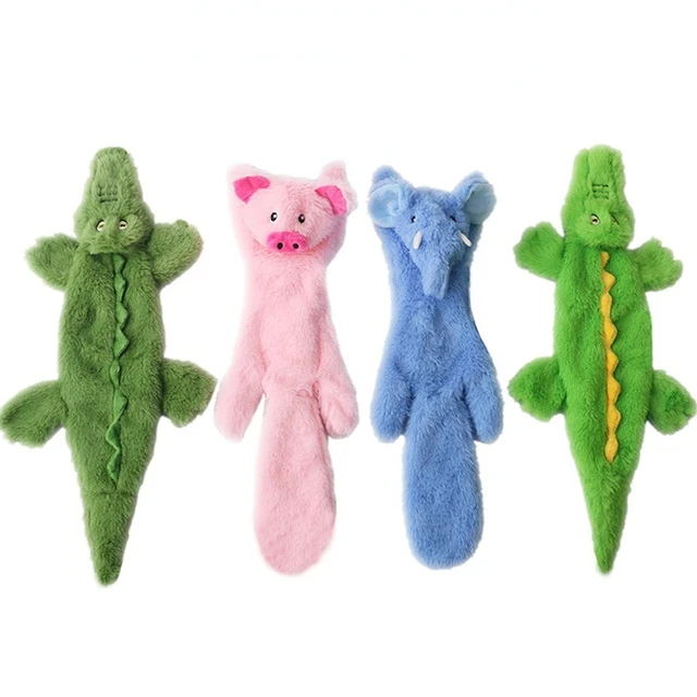New Cute Plush Toys Squeak PetCrocodile Pig Elephant Animal Sound paper Plush Toy Dog Chew Squeaky Whistling Involved Dog Toys 1