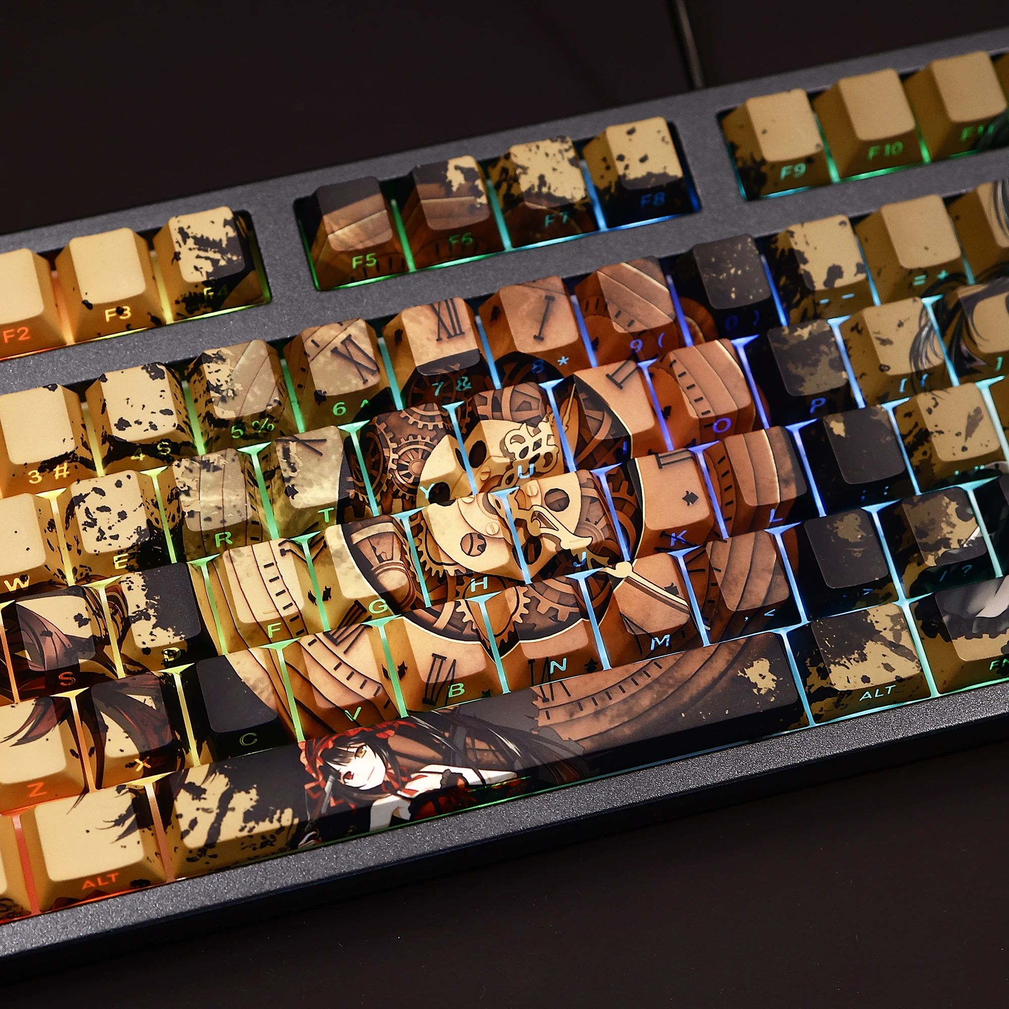 108 клавиш/набор Tokisaki Kurumi аниме-игра милая девушка колпачки для клавиш из ПБТ