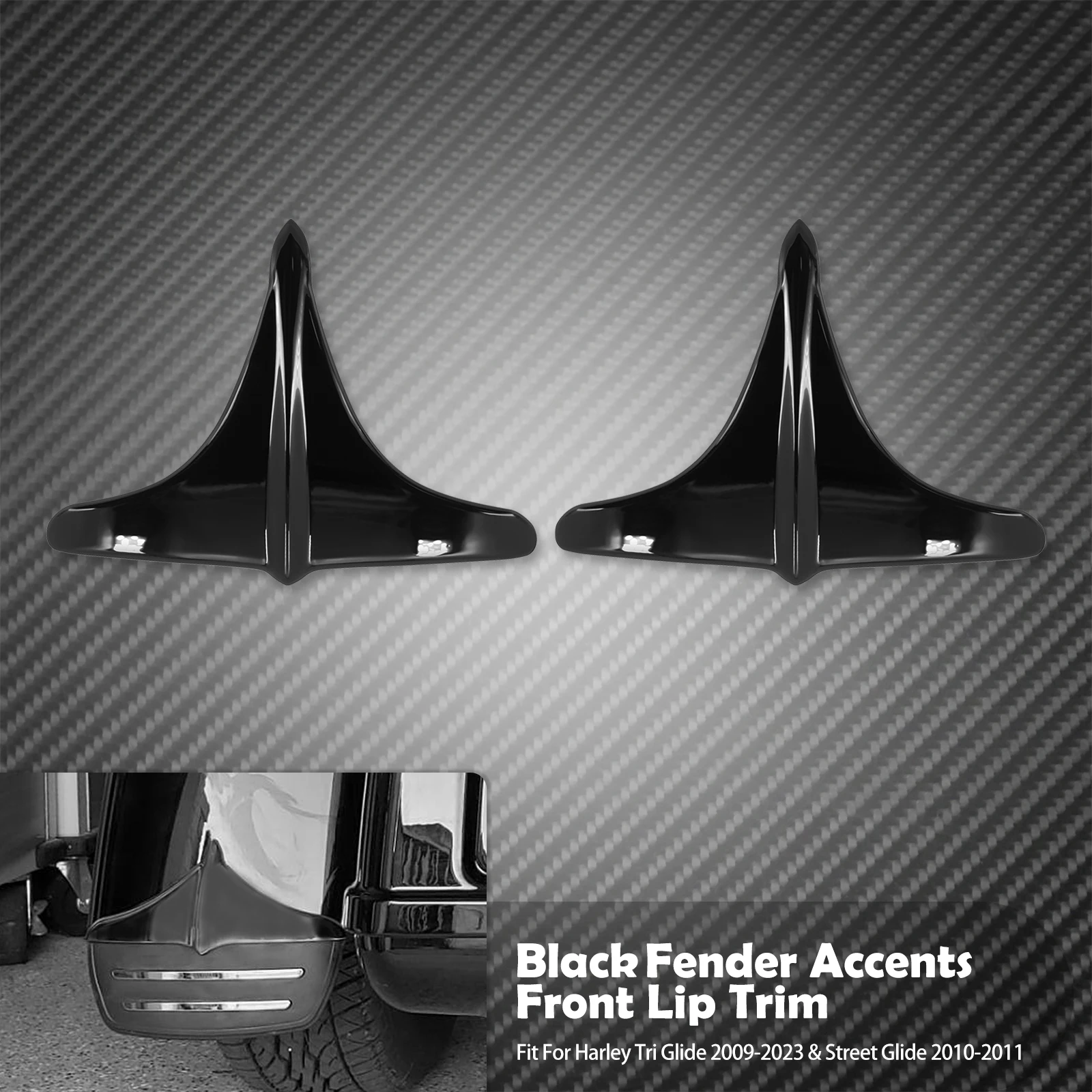 

Акценты на заднее крыло мотоцикла, передняя накладка на губу, черный/хромированный ABS для Harley Touring FLHTCUTG Tri Glide Ultra Classics Street Glide