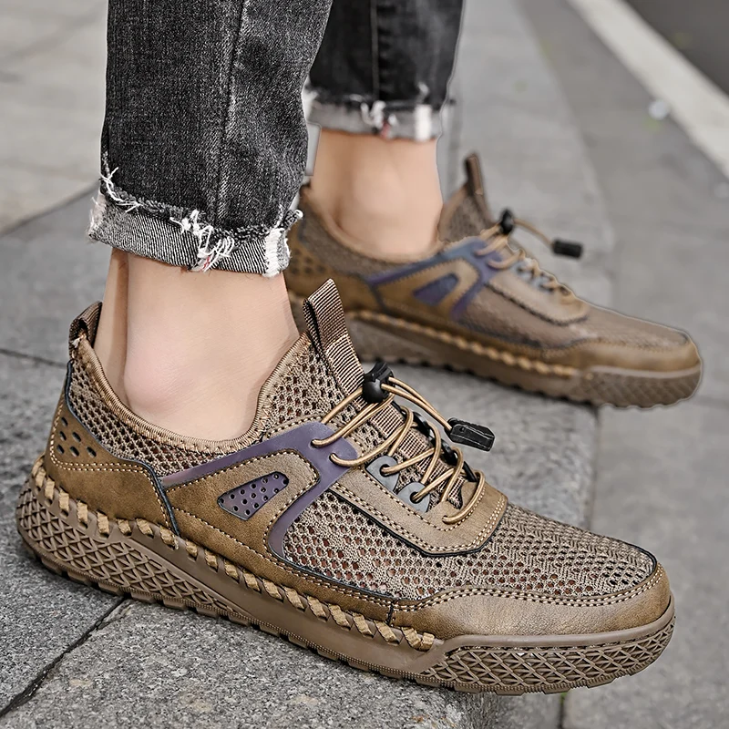 Мужская спортивная обувь летняя сетчатая дышащая повседневная прогулочная