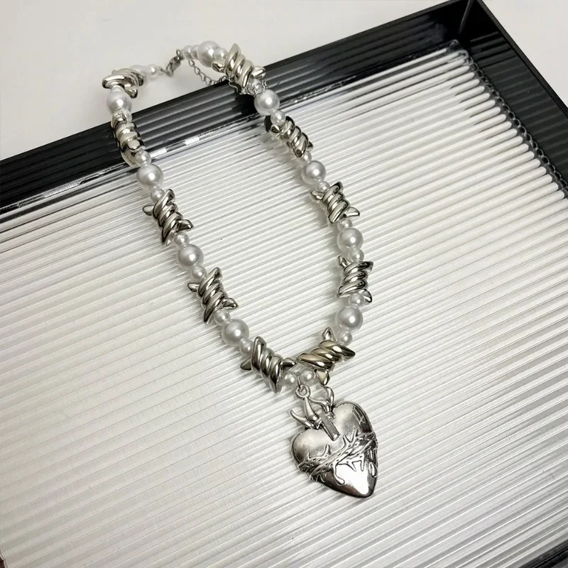 Жемчужные ожерелья Draweye Y2k для женщин Винтажные Украшения в форме сердца