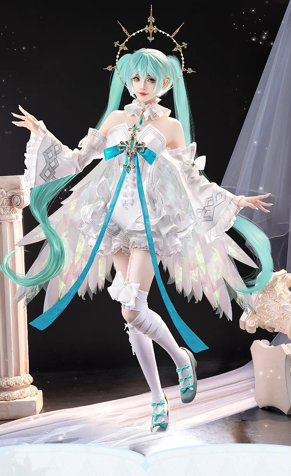 Костюм для косплея Miku Elegant Wings Sweet Future Angel, полный комплект для женщин, на Хэллоуин, Комик-Кон, для ролевых игр, аниме-конвенций (art.: 3920db43ddda2) - 3920db43ddda2