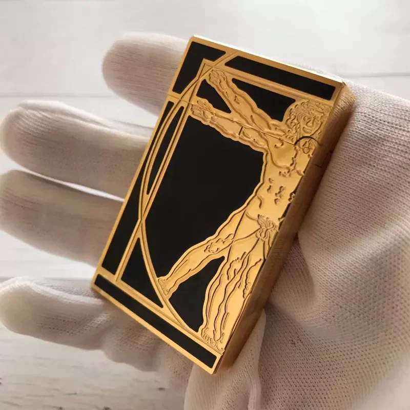 

Limited Engraving Da Vinci Retro Pattern Luxury Lighters Men Cigarette Gas Lighter Refiillable L2 Lighters Smoking