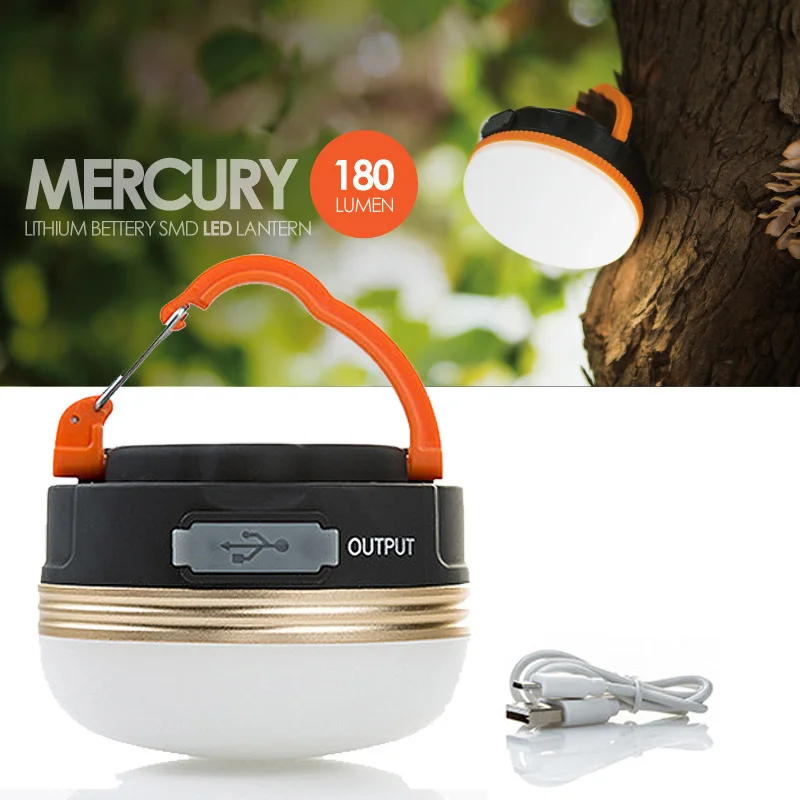 

1W LED Camping Lantern Tents Lamp Portable Camping Lights Outdoor Hiking Night Hanging Lamp USB Rechargeable