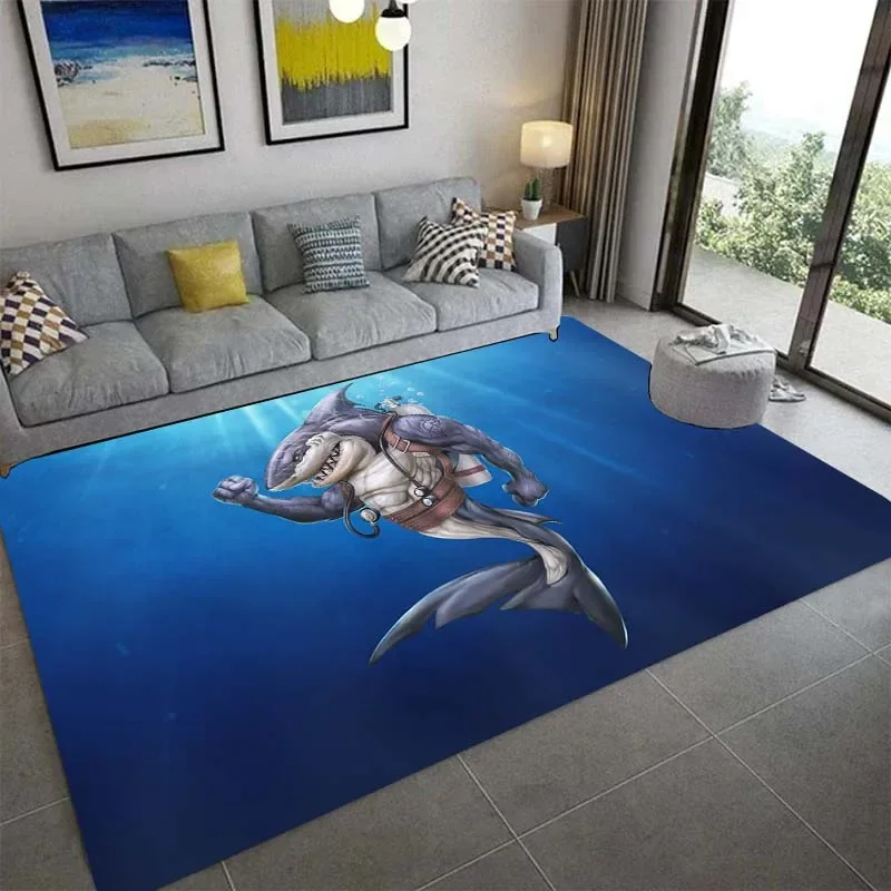 Ковер с 3D изображением акулы домашний декор для гостиной и спальни