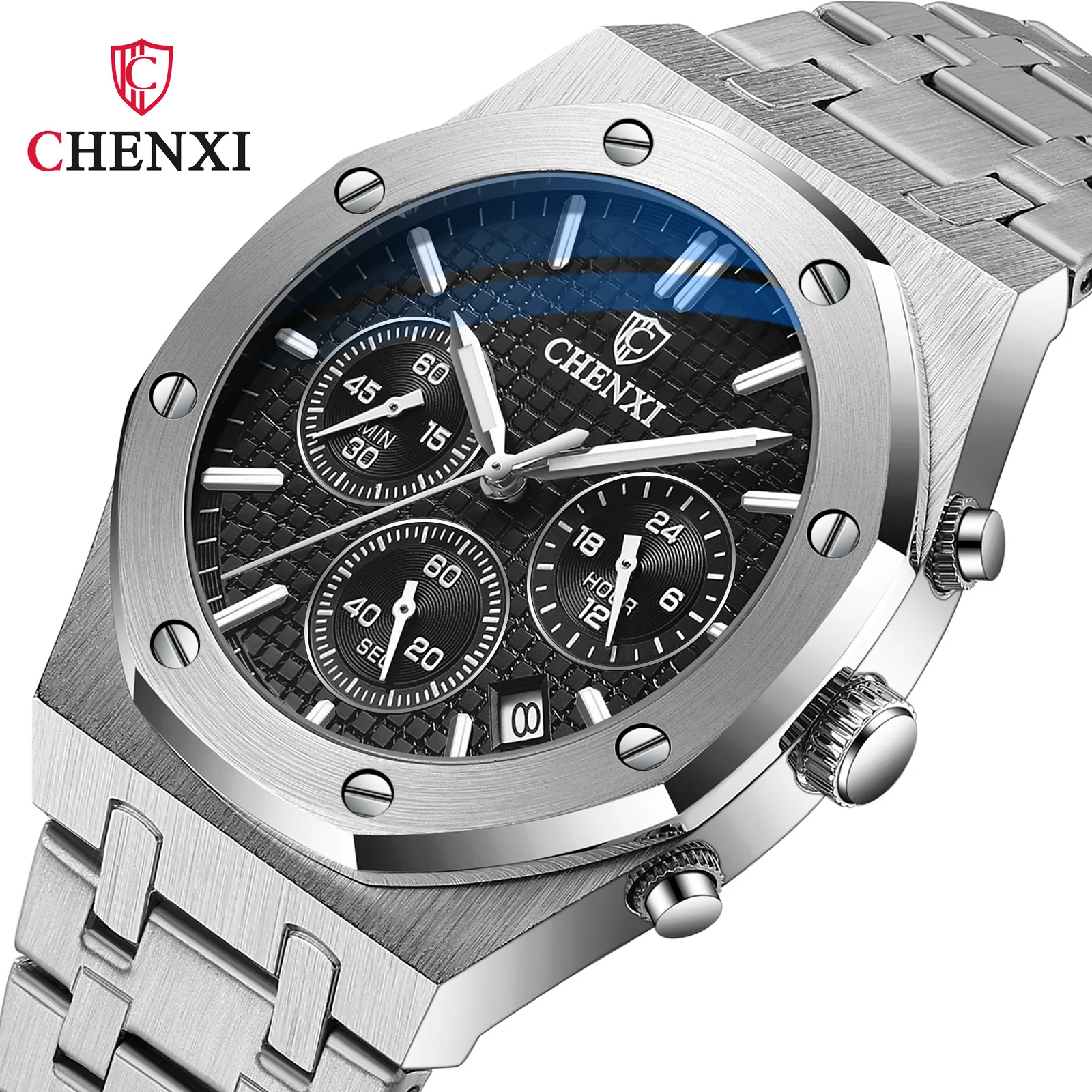 

Fashionable CHENXI 948 Business Top Brand Luxury Quartz Watch Men Stainless Steel Chronograph Waterproof Wristwatches