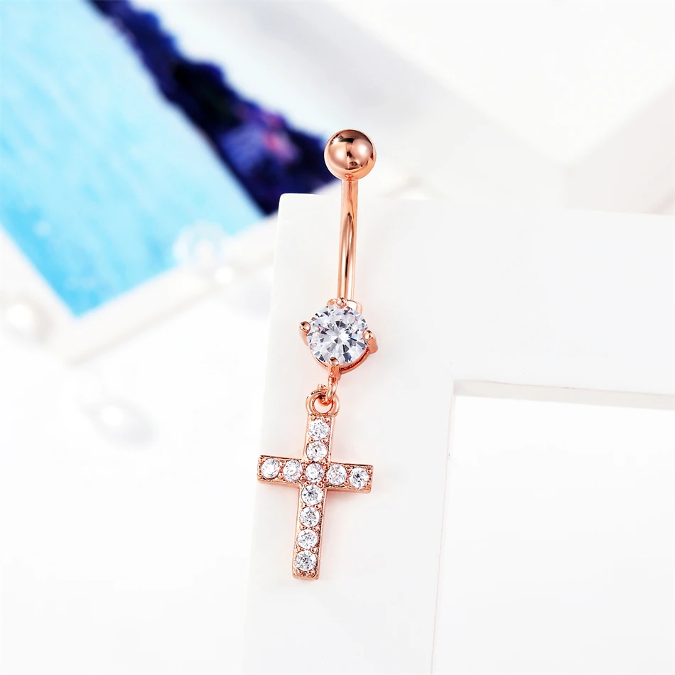 Крест Navel из нержавеющей стали для пирсинга