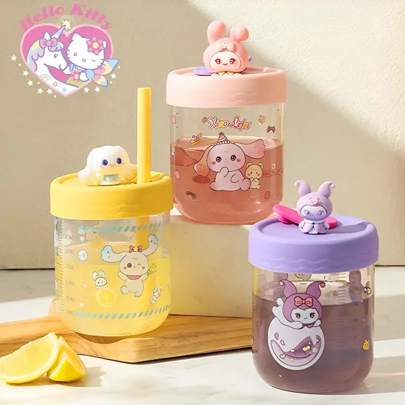 

Чашка для воды из аниме Sanrio Kawaii Kuromi Cinnamoroll, летняя Милая мультяшная девочка, гидратационная соломинка, чашка для напитков, подарок на день рождения