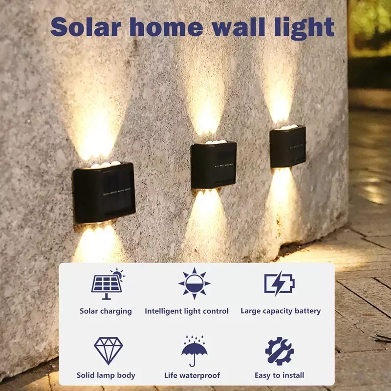 

Solar 6 LED Outdoor Light Waterproof Garden Decor Lamps for Balcony Courtyard Street Wall Light Garden Outdoor Solar Lamp
