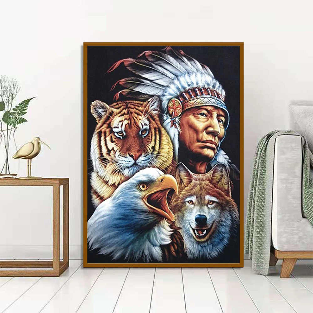

DIY 5D Diamond Painting Ancient Beast Tamer Hunter Diamond Embroidery Abstract Art Picture Round Diamond/Square Diamond Mosaic G