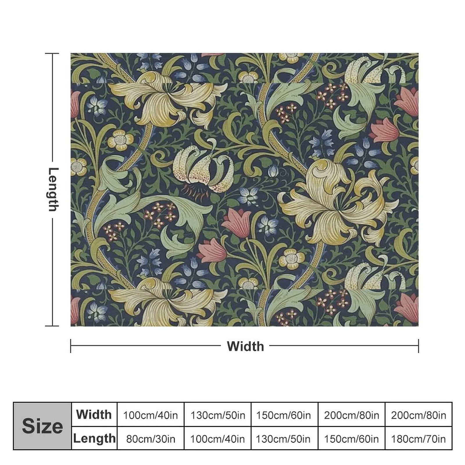 Декоративное одеяло для дивана с рисунком золотой лилии
