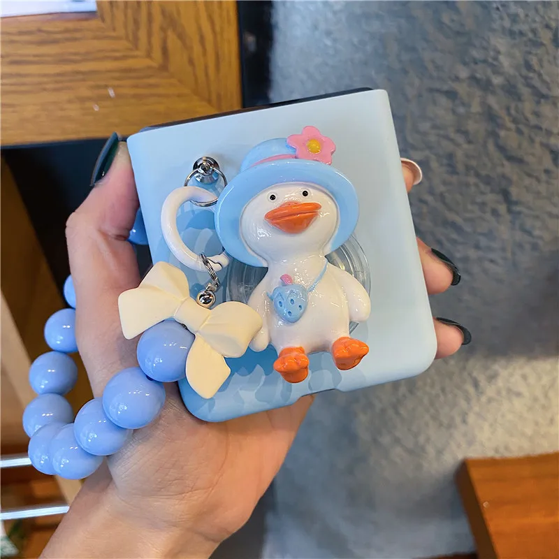 

Жемчужный ремешок с бантом, браслет, чехол для телефона Samsung Galaxy Z Flip 3, симпатичный держатель с уткой, ручная цепочка Z, флип, 4 шт., Жесткий Чехо...