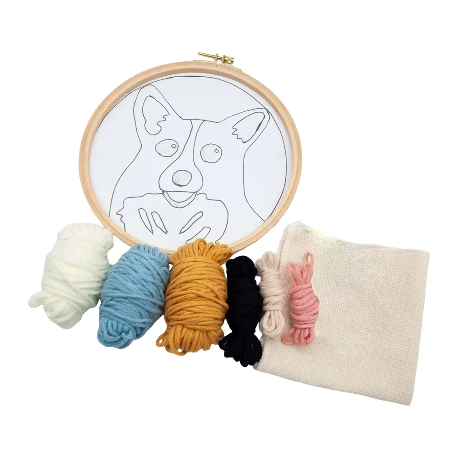 

Punch Embroidery Starter Kits Cute Dog Instructions Pattern Beginner