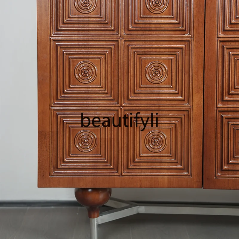 Обеденный боковой шкаф дизайнерский входной для обуви из цельного дерева