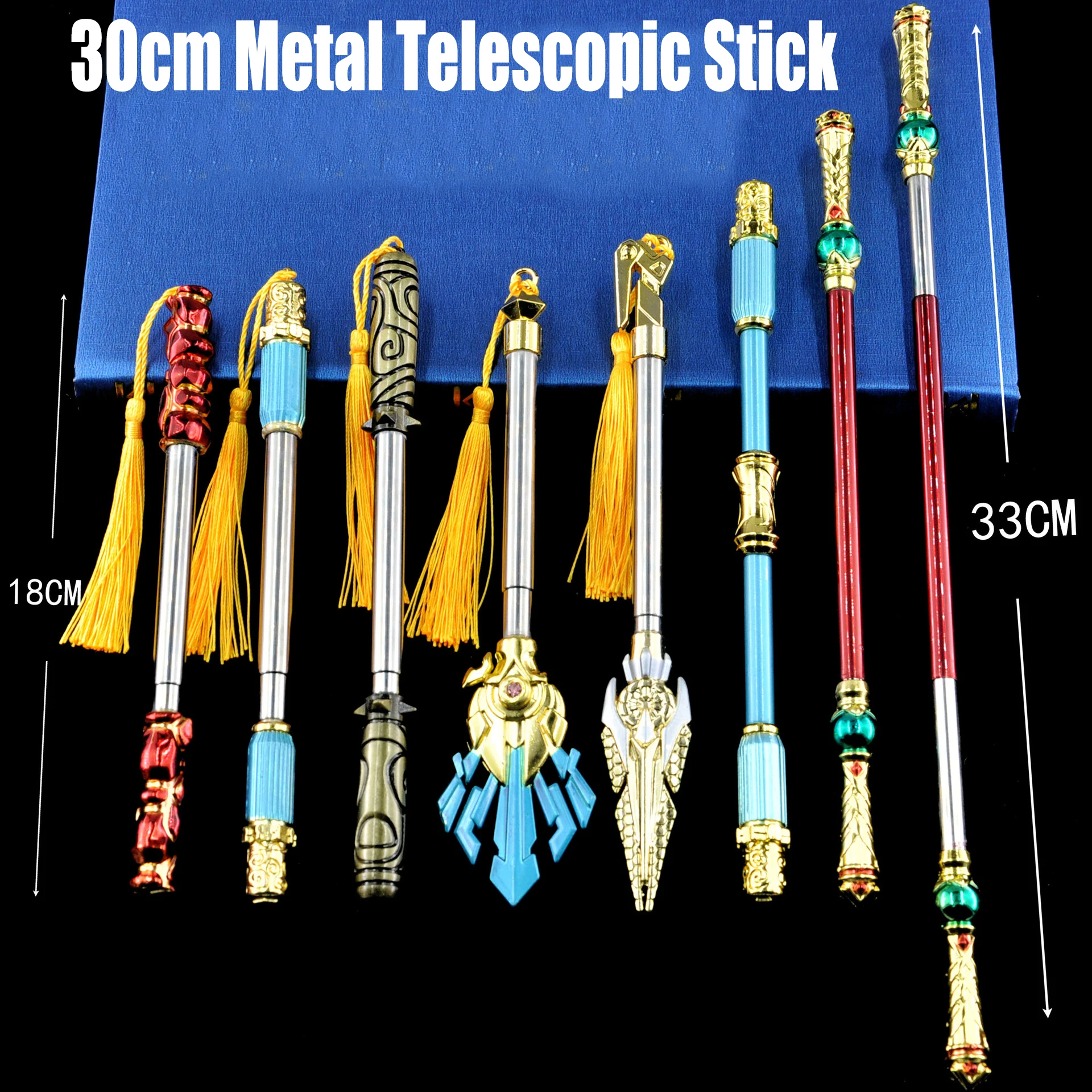 30cm Metal Telescopic Stick Model Manga Anime Character Accessories Peripherals Toy Weapons Japanese Ninja Prop Collection Gift