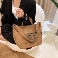 canvas tote bags for women 2022 letter handbag high capacity shoulder luggage bags shopping eco bag korean messenger bag y2k sac