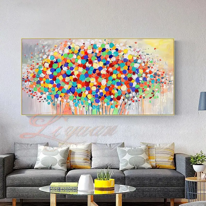 

Скандинавская современная простая гостиная ручная работа масляная живопись на дереве диван фон для стены спальни украшение для дома черно-...