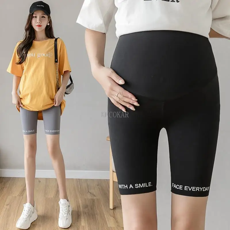 Summer Thin Cool Maternity Half Short Legging High Waist Belly Underpants Clothes for Pregnant Women Pregnancy Hot Shorts enlarge