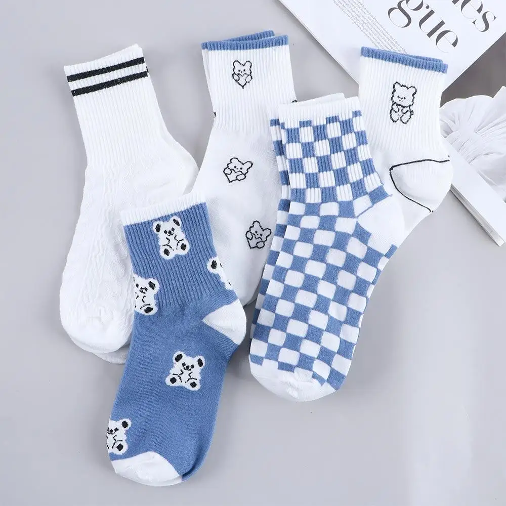 

Fashion Kawaii Cotton Female Sport Hip Hop Autumn Winter Middle Tube Socks Women Hosiery Couple Socks Bear Socks