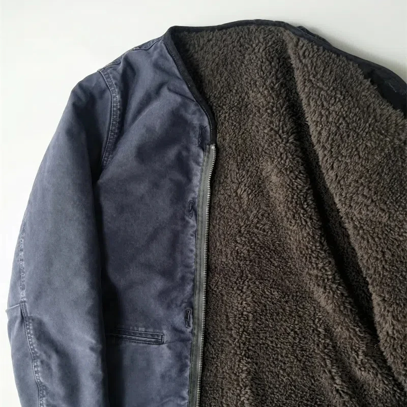 Винтажная стираная винтажная толстая шерстяная куртка High Street пальто свободные