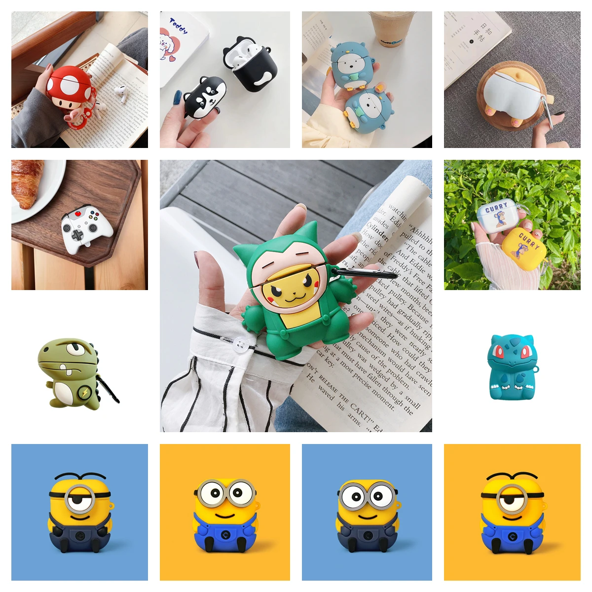 

Cute cartoon anime silicone sleeve Case for Airpods 1 2 3 Pro